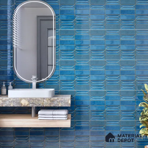 Faux Subway  Tile TL 07239 Boat 1004 1 ft x 1 ft Ceramic Glossy Finish - 9 mm  | 2 mm Spacer is Mandatory | Please Expect a Slight Variation of Pattern